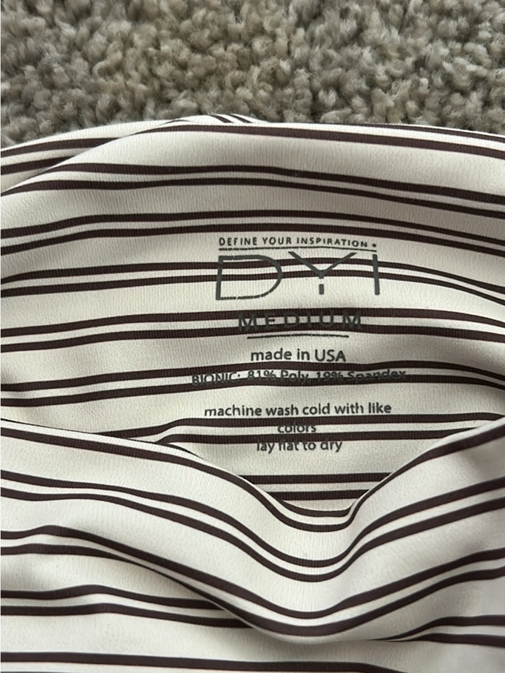 DYI Women’s Striped Yoga Pants - White with Brown Stripes